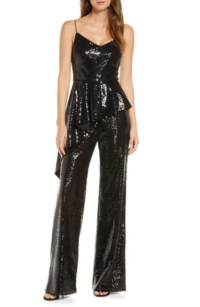 Shop Black Halo Revel Sequin Two-piece Jumpsuit In Night Sky