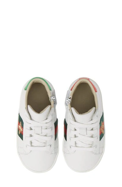 Shop Gucci New Ace High Top Sneaker In White Multi