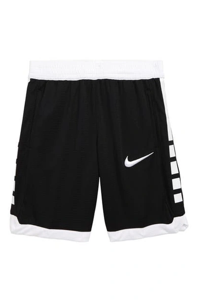 Shop Nike Dry Elite Stripe Athletic Shorts In Black