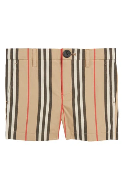 Shop Burberry Nicki Stripe Shorts In Archive Beige