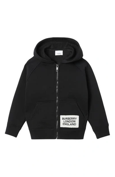 Shop Burberry Luther Zip Hoodie In Black