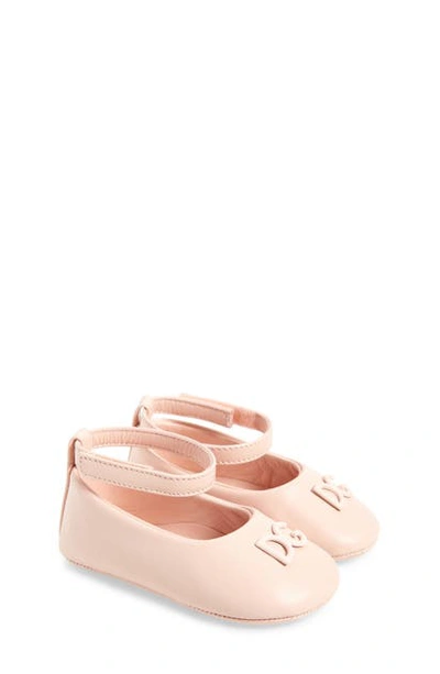 Shop Dolce & Gabbana Ankle Strap Flat In Pink