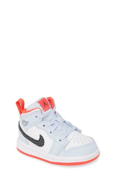Shop Jordan 1 Mid' Basketball Shoe In Half Blue/ Black-white-red Orb