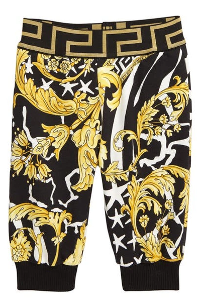 Shop Versace Barocco Sweatpants In Black/ Gold