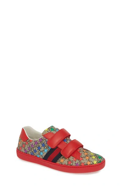 Shop Gucci New Ace Sneaker In Red/ Beige/ Ebony