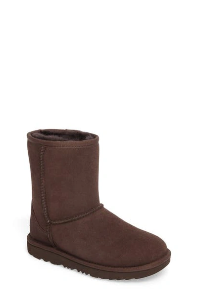 Shop Ugg Toddler  Classic Short Ii Water Resistant Genuine Shearling Boot In Chocolate