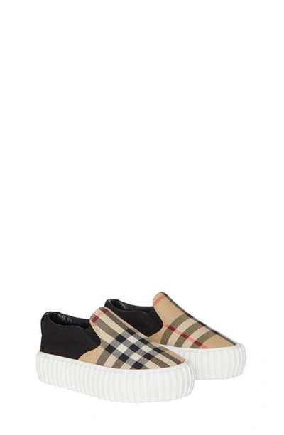 Shop Burberry Erwin Slip-on Sneakers In Archive Beige/ Black