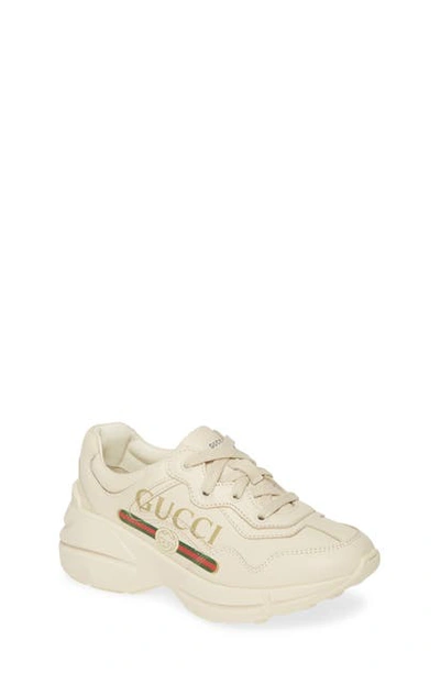 Gucci Little Kid's & Kid's Leather Sneakers In White | ModeSens