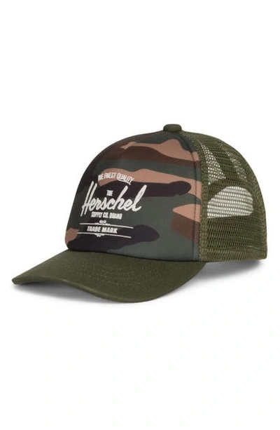 Shop Herschel Supply Co Sprout Whaler Mesh Hat In Woodland Camo/ Cypress