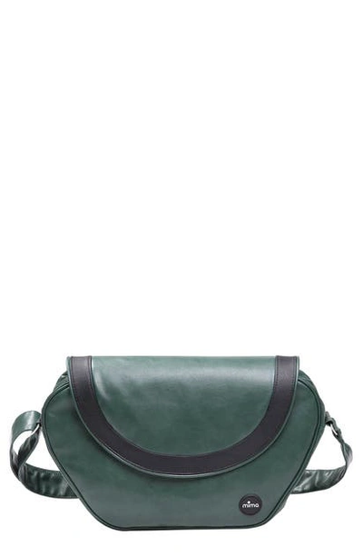 Shop Mima Trendy Faux Leather Diaper Bag In British Green