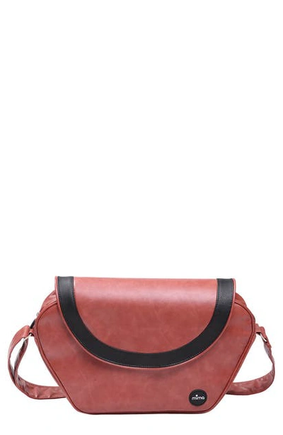 Shop Mima Trendy Faux Leather Diaper Bag In Sicilian Red