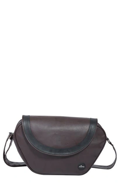 Shop Mima Trendy Faux Leather Diaper Bag In Chocolate Brown