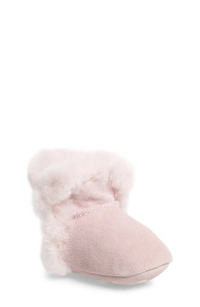 Shop Ugg Infant  Lassen Genuine Shearling Crib Shoe In Seashell Pink