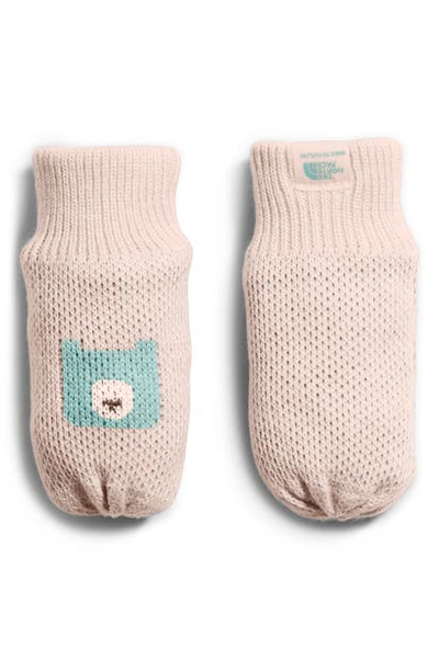 Shop The North Face Faroe Knit Mittens In Windmill Blue/ Purdy Pink