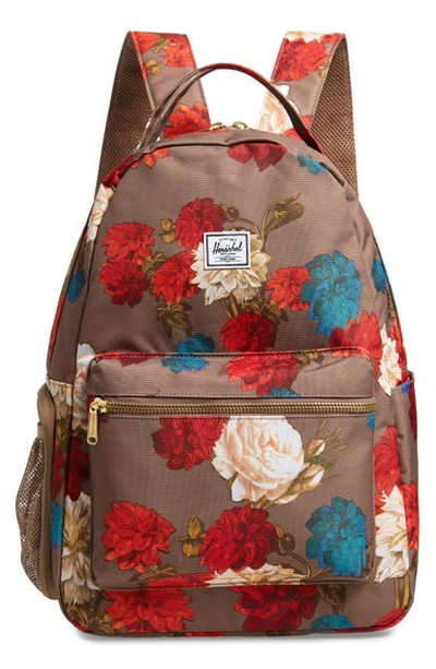 Shop Herschel Supply Co Nova Sprout Diaper Backpack - Brown In Vintage Floral Pine Bark