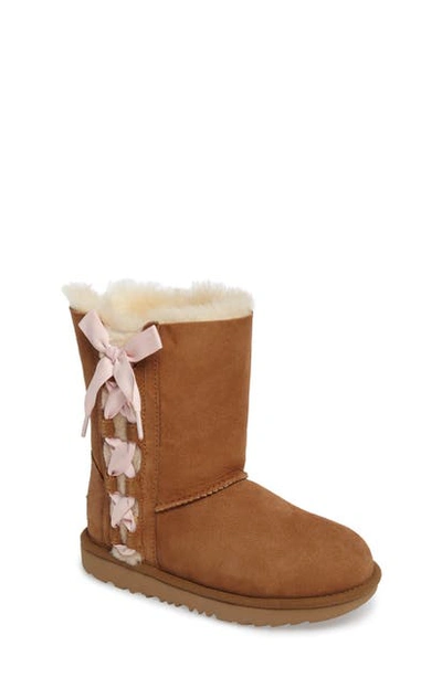Shop Ugg Girl's  Pala Water-resistant Genuine Shearling Boot In Chestnut