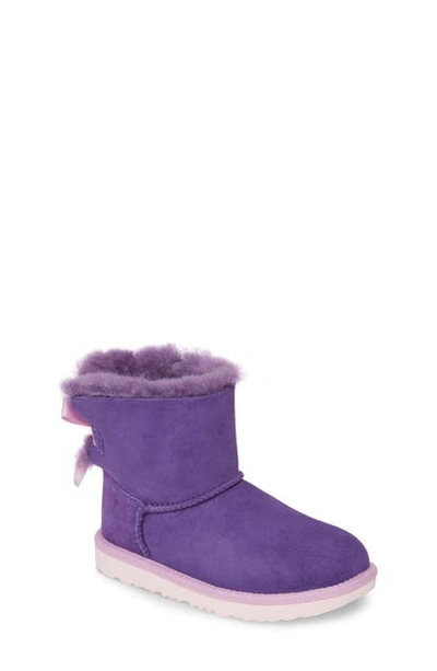 Shop Ugg Toddler Girl's  Mini Bailey Bow Ii Water Resistant Boot In Violet Bloom