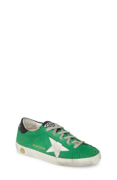 Shop Golden Goose Superstar Low Top Sneaker In Green Suede-white Star