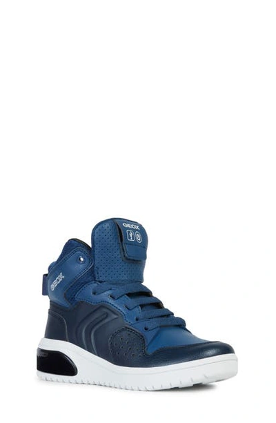 Geox Kids' Xled Water Resistant Bluetooth Light-up Sneaker In Navy/ Avio |  ModeSens