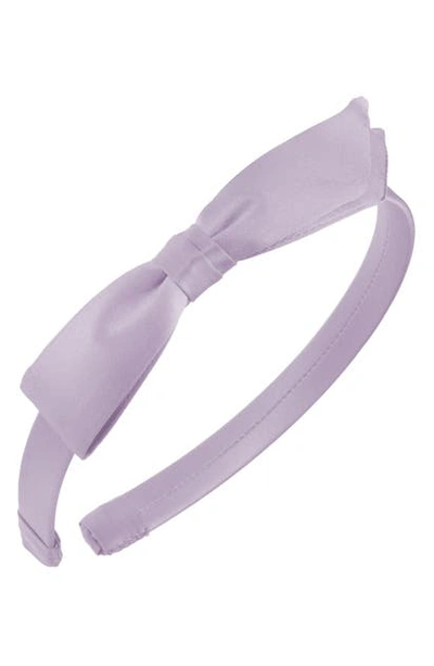 Shop L. Erickson 'bermuda Bow' Silk Headband In Lavender