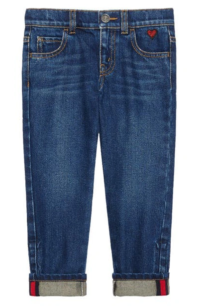 Shop Gucci Cuffed Jeans In Orbit Multi