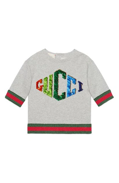 Shop Gucci Game Patch Sweatshirt In L.grey/ Multicolor