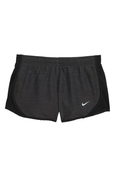 Shop Nike Dry Tempo Running Shorts In Black Heather/ Black/ Grey