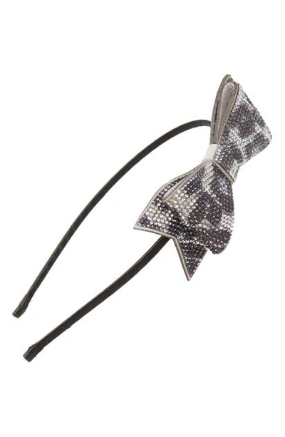 Shop Bari Lynn Cheetah Print Crystal Bow Headband In Multi