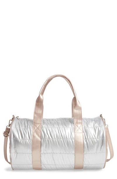 Shop Bari Lynn Puffy Duffle Bag In Silver