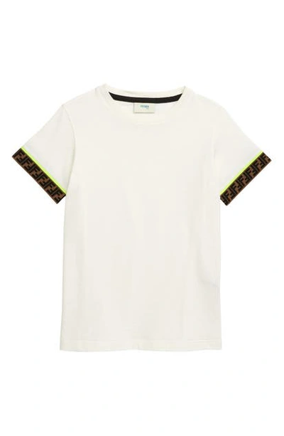 Shop Fendi Logo Trim T-shirt In White