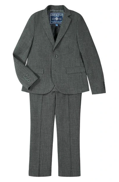 Shop Andy & Evan Solid Stretch Two-piece Suit (big Boy) In Grey