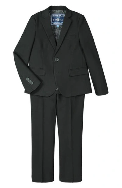 Shop Andy & Evan Solid Stretch Two-piece Suit (big Boy) In Oxford