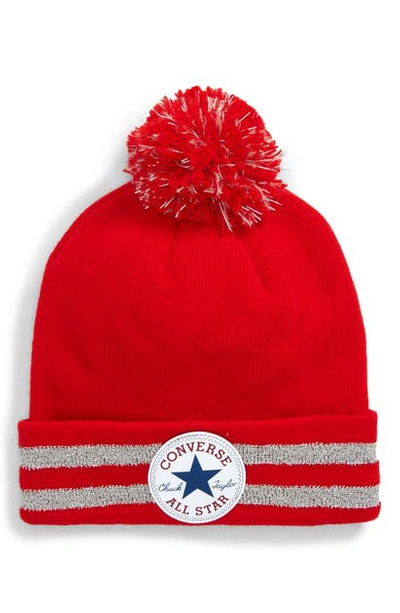 Shop Converse Reflective Beanie Hat In Red
