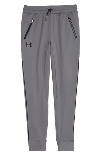 Shop Under Armour Pennant Tapered Sweatpants (big Boy) In Graphite / / Black