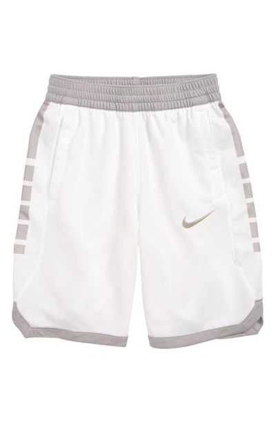 Shop Nike Dry Elite Basketball Shorts In White / Atmosphere Grey