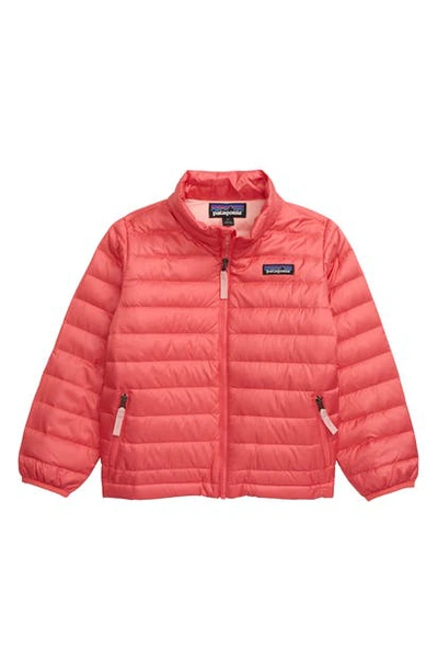 Shop Patagonia Down Sweater Jacket In Rapi Range Pink