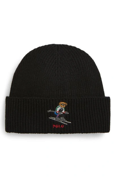 Shop Polo Ralph Lauren Ski Bear Cap In Black