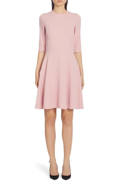 Shop Dolce & Gabbana Stretch Cady A-line Dress In Pink