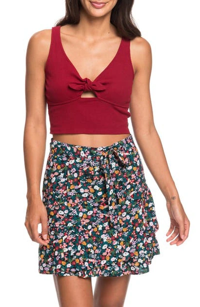 Shop Roxy Mascota Miniskirt In Anthracite Bouquet