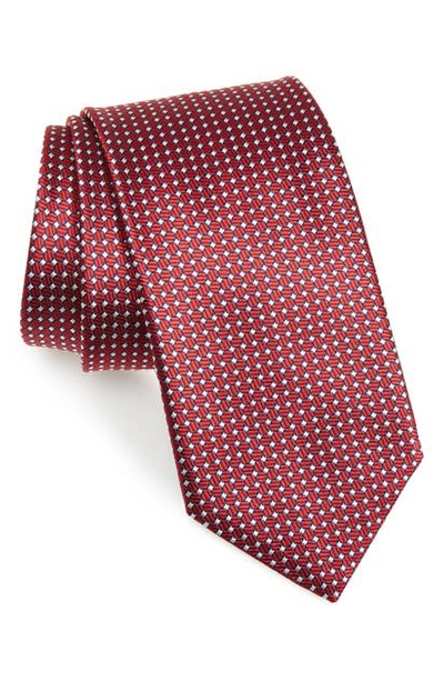 Shop Canali Geometric Silk Tie In Red