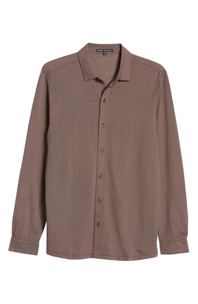 Shop Robert Barakett Nelson Regular Fit Button-up Knit Shirt In Deep Port