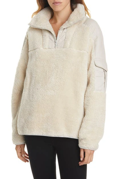 Shop Rag & Bone Logan Recycled Polyester Fleece Pullover In Ivory Stone