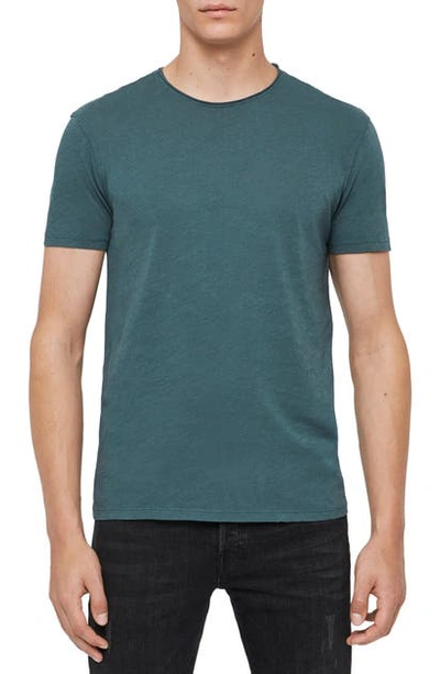 Shop Allsaints Slim Fit Crewneck T-shirt In Teal Blue