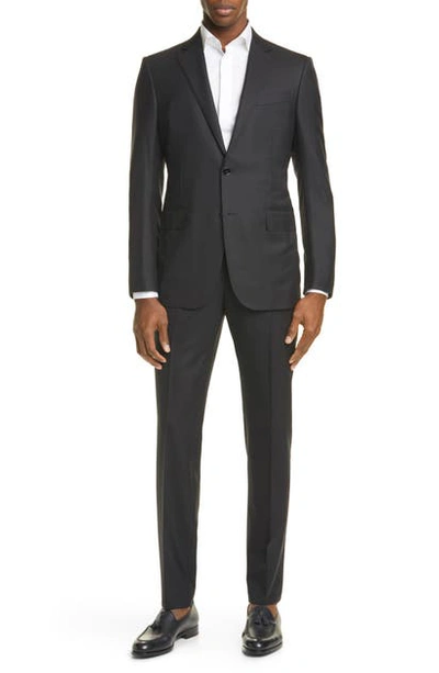 Shop Ermenegildo Zegna Milano Classic Fit Solid Wool Suit In Black