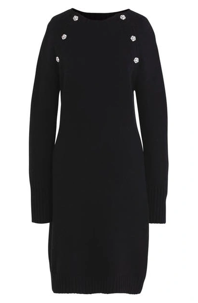 Shop Jcrew Lance Jewel Button Sweater Dress In Black