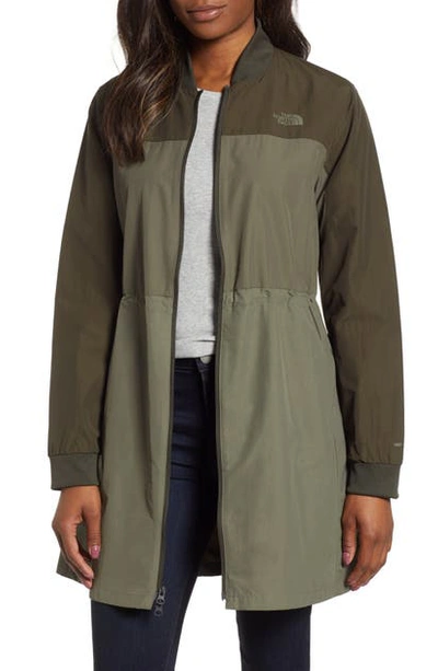 Shop The North Face Flybae Water Resistant Bomber Jacket In New Taupe Green Combo