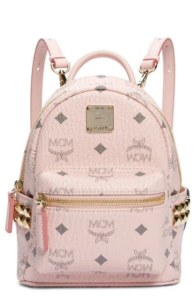 Shop Mcm 'x-mini Stark Side Stud' Convertible Backpack In Pink