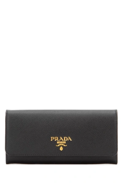 Shop Prada Logo Fold Continental Wallet In F0002