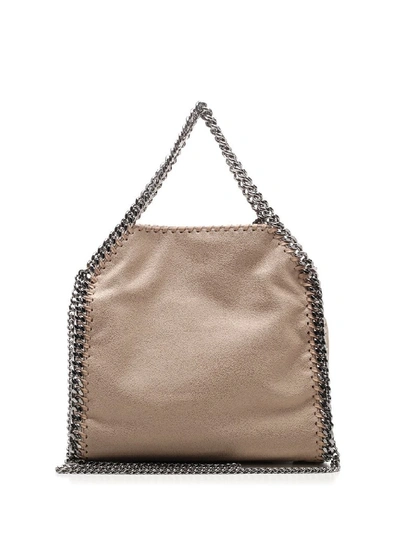 Shop Stella Mccartney Falabella Mini Chain Tote Bag In Beige