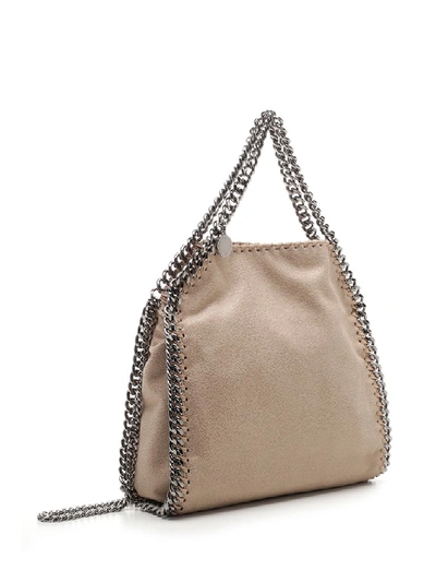 Shop Stella Mccartney Falabella Mini Chain Tote Bag In Beige